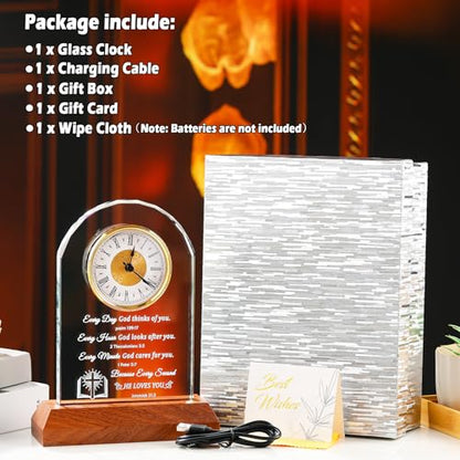 Arikyrist Glass Clock Christian Gifts for Women Men Spiritual Gift Idea - color: God