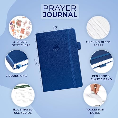 Clever Fox Prayer Journal with Prompts, Bible, Women, Teen, A5 Mystic Blue - color: Mystic Blue, size: A5 (5.8'' x 8.3'')