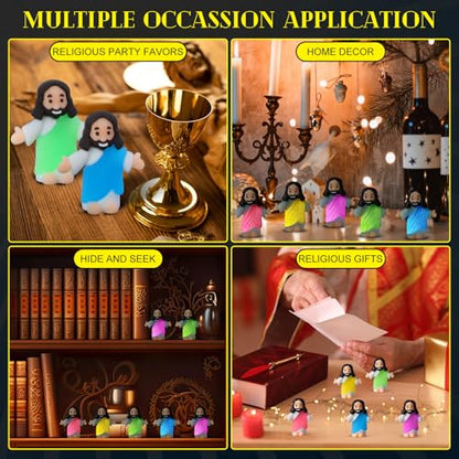 CroBlissful 100 Sets Mini Jesus Figurines Glow in Dark, Open Your Arms - style: Open Your Arms