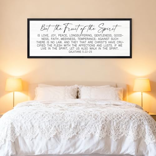 The Fruit of the Spirit Rustic Bible Verse Framed Wall Art - color: Black Frame, style: The Fruit of the Spirit