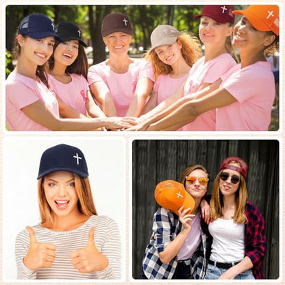 6/12 Pack Christian Hats Bulk for Men Women - style: Cross