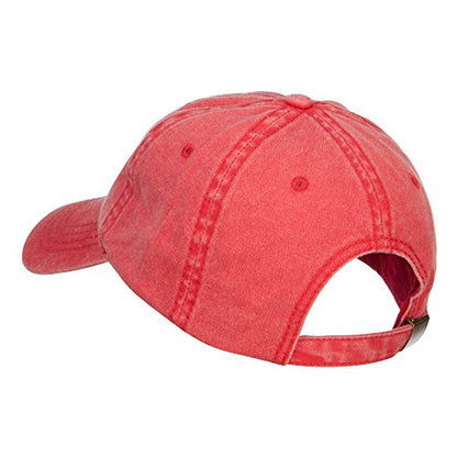 e4Hats.com Peace Symbol Embroidered Washed Cap - color: Red
