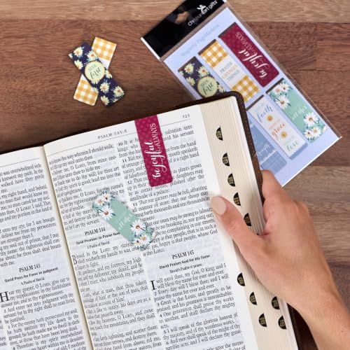 Christian Art Gifts Magnetic Scripture Floral Bookmark Set for Women - color: Daisies