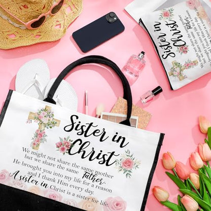 Aliceset 2 Pcs Christian Bible Verse Tote Bags for Women - style: Rose