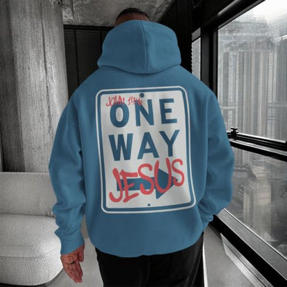 BeWithYou Christian Jesus Hoodies for Men Religious Faith God Sweatshirt Inspirational Bible Verse Graphic Hoodie Pullover - color: Deep Blue, size: Small