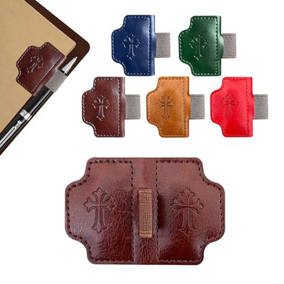 Magnetic Cross Bookmark Leather Custom - 52 Letter Personalized Initial A-Z Religious Christian Book Mark Reading Faith Gifts (Dark Brown-Cross) - color: 1pcs Dark Brown, size: Cross