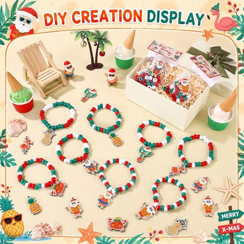 Soulchen 1102 Pcs/24 Sets Summer Christmas Beads Bracelets Craft Kit - style: Summer Christmas