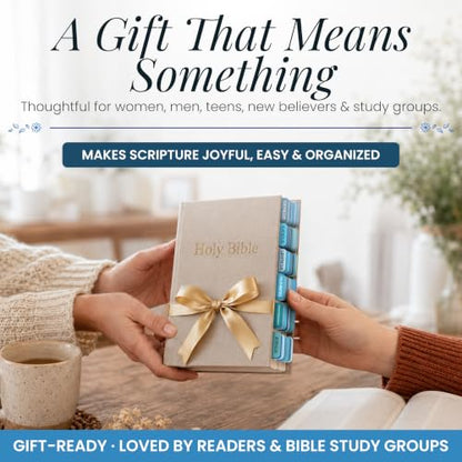 90 Christian Bible Tabs for Women, Men & Kids - Blue - color: Blue