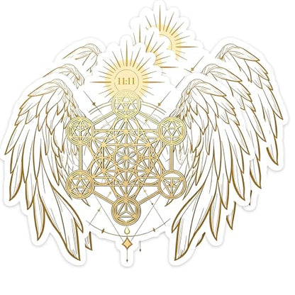3Pcs Archangel Metatron Sacred Geometry Sticker Celestial Spiritual - color: Archangel Metatron Sacred Geometry