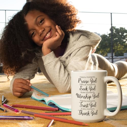 Christian Mug With Personalized Name, Bible Verse Coffee Cup 11oz 15oz, Customized Jesus And Sheep Illustration Mug, Custom Christian Ceramic Cup, Gift For Friend Coworker - color: XUA-324-1560-GOD AND SHEEP MUG