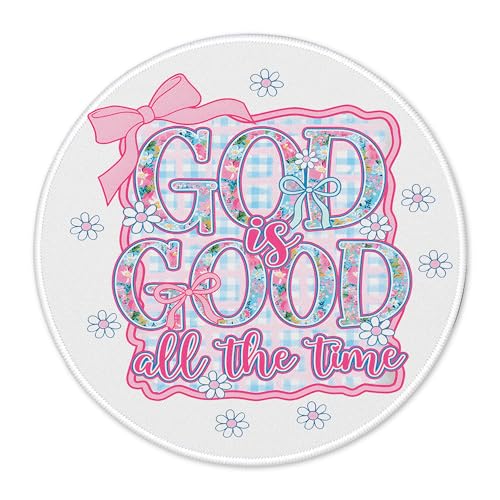God is Good All The Time Round Gaming Mouse Pad, Colorful Round Mousepads for Desk Home Office Computers Laptop Accessories, Christian Gifts for Women Men, 7.9x7.9 Inch（Pink） - color: Cute Sloth 23A