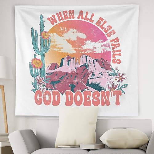 WNAGT Western Christian Tapestry Wall Hanging, Religious Wall Decor, Psalms 73:26 Bible Verse Christian Wall Blanket Decor for Home Living Room Prayer Room Bedroom, 50x60 Inch - color: D