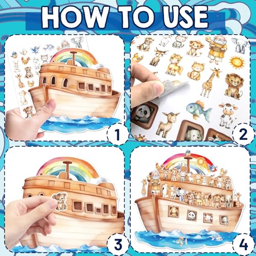 Treasure Cove Noah's Ark Animal Sticker Scene Crafts for Kids Sunday School