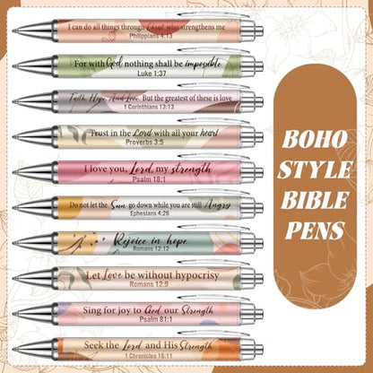 Ctosree 100 Pcs Bible Verse Ballpoint Pens Bulk Christian Gift for Women Easter Gifts Inspirational Scripture Pens Novelty Boho Scripture Black Ink Religious Gift for School Office Church Supplies