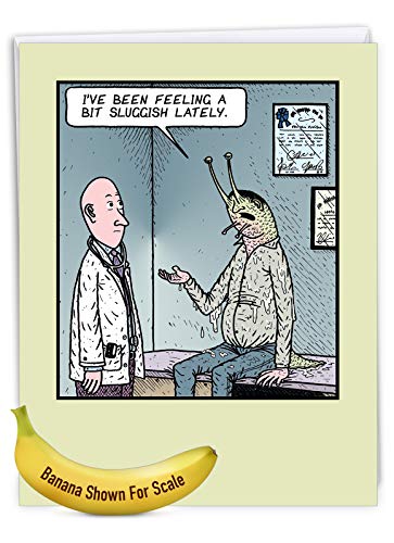 NobleWorks Jumbo Feel Better Greeting Card w/Envelope Sluggish Humor J9744 - style: Feeling Sluggish