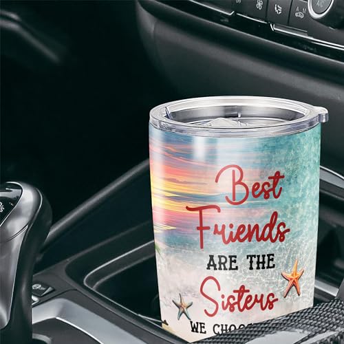 Personalized Best Friend Tumbler Besties Beach Summer Insulated Travel Coffee Mug Cup with Lids Stainless Steel 20 30 Oz Gifts for Sisters Bestfriend Her - color: Sister 494