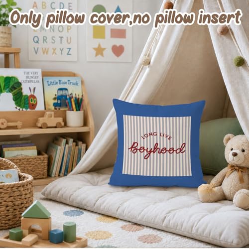 Long Live Boyhood Throw Pillow Cover 18x18,Boys Room Decor - color: Boys-long Live Boyhood