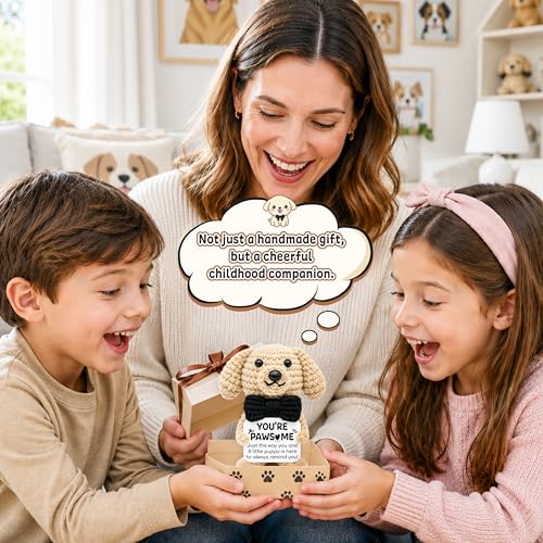 Positive Crochet Dog, Emotion Support Dog Stuffed Animal Inspirational Gift - color: Dog