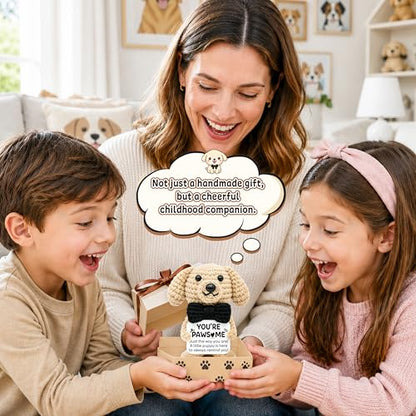 Positive Crochet Dog, Emotion Support Dog Stuffed Animal Inspirational Gift - color: Dog
