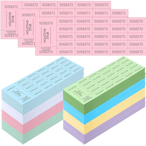 Kosiz 2000 Sheets Raffle Ticket 25 Bid Chinese Auction Tickets, Warm Colors - color: Warm Colors