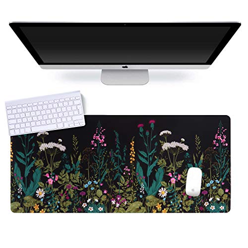 iCasso Desk Mat, Large Desk Mouse Pad for Desk,Home Office - Green Weeds - color: A-weeds
