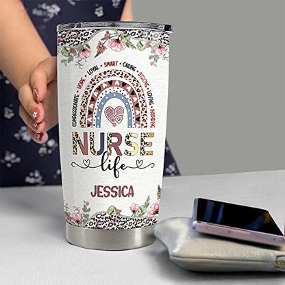 SANDJEST Personalized Nurse Tumbler with 20oz, 30oz Options - perfect for Nurse Life Appreciation, Gifts for Birthday, Christmas - color: Nurse 2