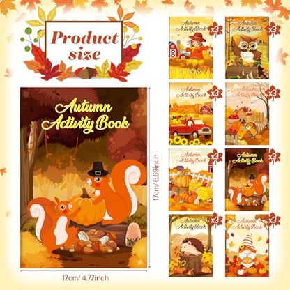 Kosiz 24 Pcs Fall Activity Books for Kids, Party Favors Goodie Bags Bulk - style: Fall