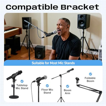 4 Pack Universal Microphone Clips, 5/8" to 3/8" Adapter - size: 4 Pack