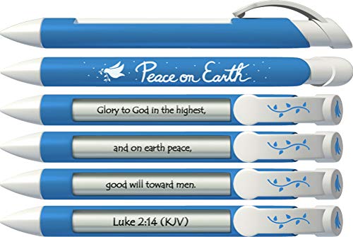 Greeting Pen Bible Verse Pen-Peace on Earth Rotating Message 6 Pen Set 37111