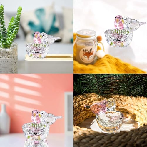 3.3'' Crystal Bird Figurine Collectible Art Glass Animal Gifts for Women - style: Double Birds