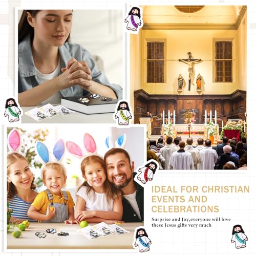 Landical 24 Set Jesus Pins Enamel with Cards,6 Colors + Classic Style - style: 6 Colors + Classic Style