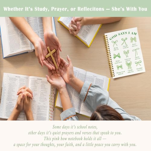 Christian Sage Green Bible Notebook, Green Spiral Notebook for Women - color: Green