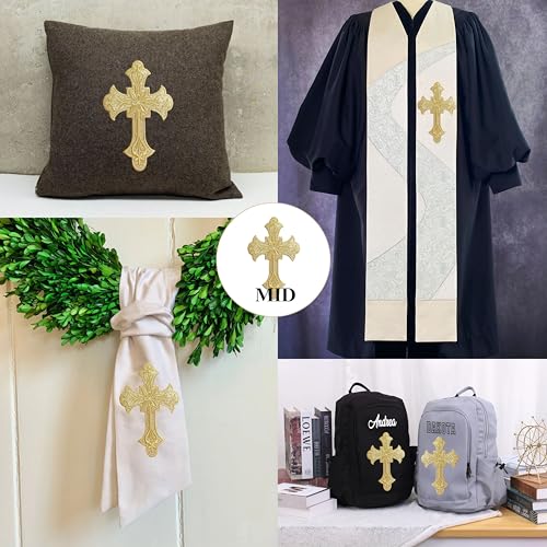 Golden Decorative Cross Appliques