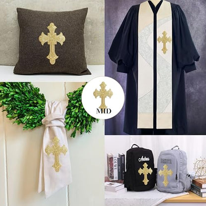 Golden Decorative Cross Appliques