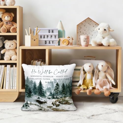 Winter Forest Christian Throw Pillow Covers 18x18 - color: Christian