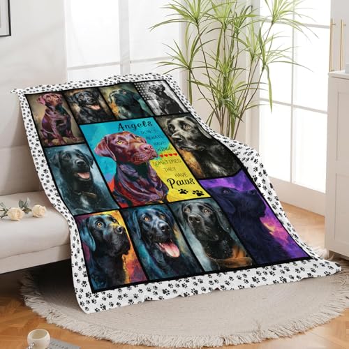 Chocolate Labrador Throw Blanket Black Labrador Puppy Stuff Gifts for Dog Lover Kids Girls Boys Adults Women Men Soft Cozy Warm Plush Fluffy Fuzzy Fleece Blanket 60''X80'' - color: Black Labrador, size: 60''x80''
