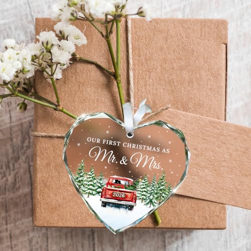 Wedding Gifts for Couples 2026, First Christmas Married Ornament 2026 - color: 1st Mr & Mrs 2
