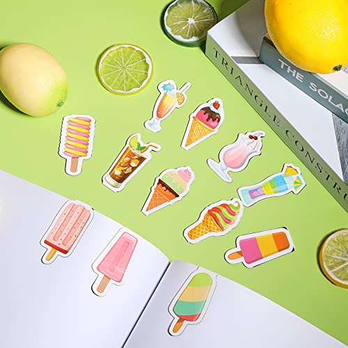 Nezyo 24 Pcs Magnetic Bookmarks Foldable Page Markers Students,Ice Sucker - style: Ice sucker