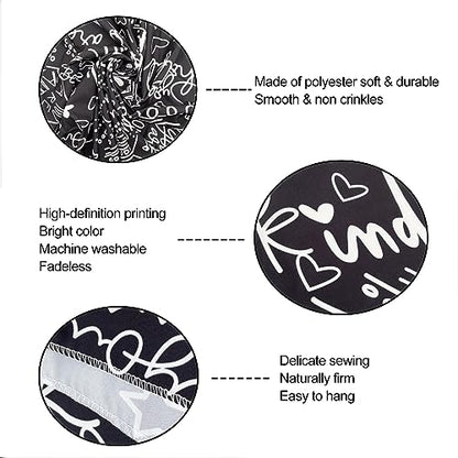 KJHL Black and White Quotes Motivational Tapestry Wall Hanging for Bedroom - color: Black, size: 48"L x 36"W