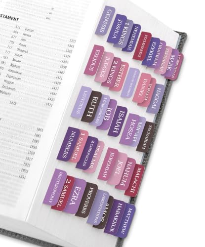 Taja Bible Tabs, 75 Large Print Index Tabs for Women & Men - color: U-berry Psalms