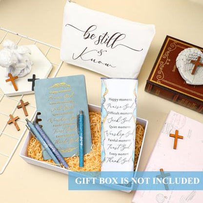 Domensi 6 Pcs Christian Gifts Set, 20 oz Tumbler Notepad Pens, Blue - color: Blue