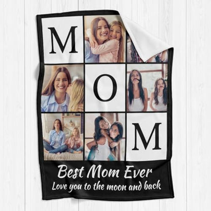 inkArts Custom Mom Blanket with 6 Photos Personalized Blanket with Pictures Customized Throw Gifts for Mom Grandma Photo Throw Blanket for Birthday Mother's Day - color: 6 Photo-2