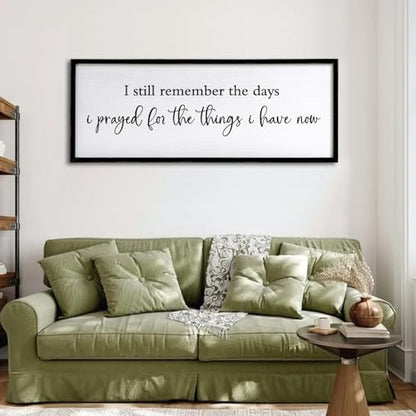 Foutcheou I Still Remember the Days I Prayed Sign Wall Art 40"×15" Black - color: I Still Remember the Days I Prayed Black, size: 40"L x 15"W