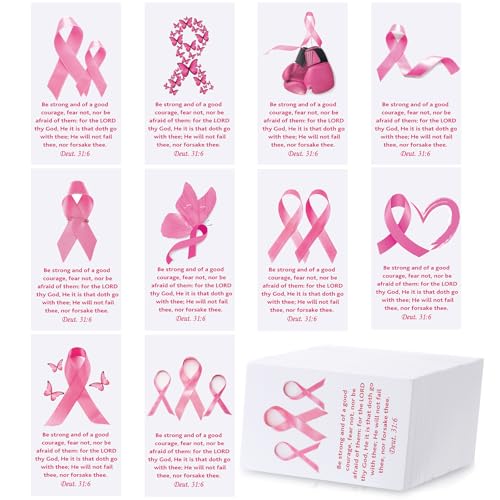 200 Pcs Breast Cancer Awareness Pink Ribbon Prayer Cards - style: Cancer