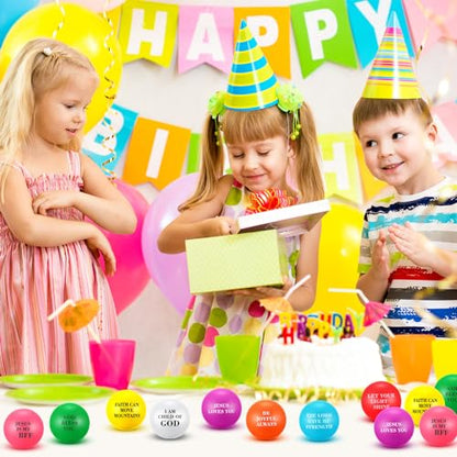 Silipull 48 Pcs Christian Bible Verse Balls Bulk, Bible Toys for Kids
