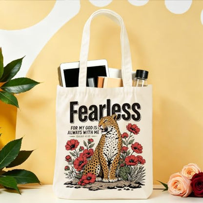 Baseball Soccer Softball Mama Canvas Tote Bag, Christian Tiger Duck Shoulder Bag - color: Fearless 532
