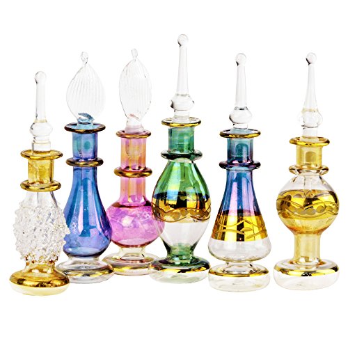 NileCart Set of 12 Egyptian Perfume Bottles 2" Empty Glass