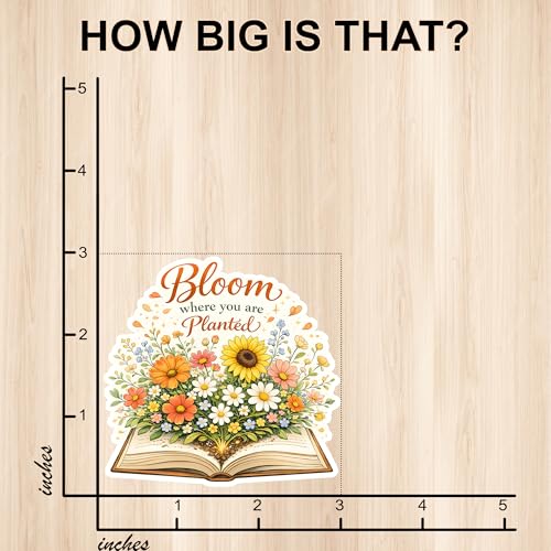 [3pcs] Bloom Where You are Planted Sticker Vinyl Waterproof Decal - color: Bloom
