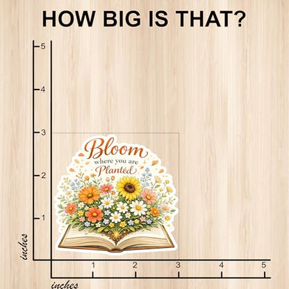 [3pcs] Bloom Where You are Planted Sticker Vinyl Waterproof Decal - color: Bloom