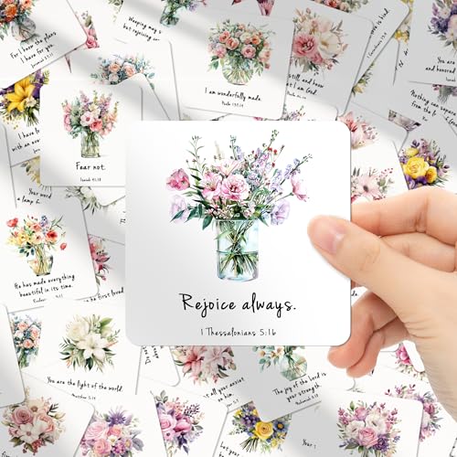 Floral Bible Verse Cards, 60 Mini Prayer Cards for Women - color: Floral